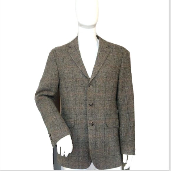 BANANA REPUBLIC MOON British Cloth WOOL Plaid Sport Coat Blazer Jacket